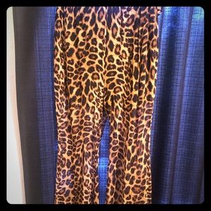 Sheer animal print bell bottoms with shorts